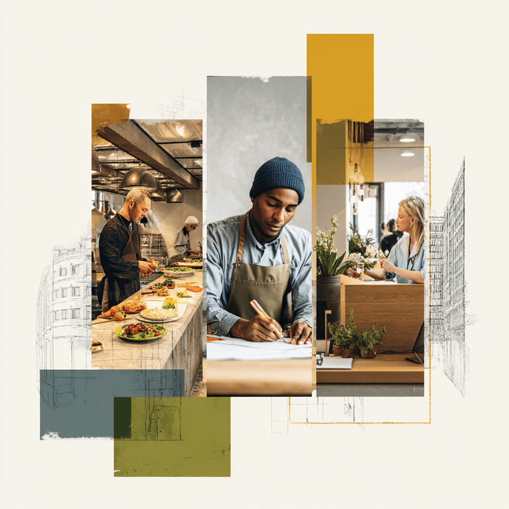 Diverse small businesses — restaurant, contractor, and retail